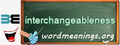 WordMeaning blackboard for interchangeableness